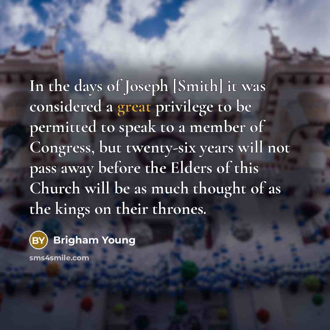 “In the days of Joseph [Smith] it was considered a…” quote by Brigham Young