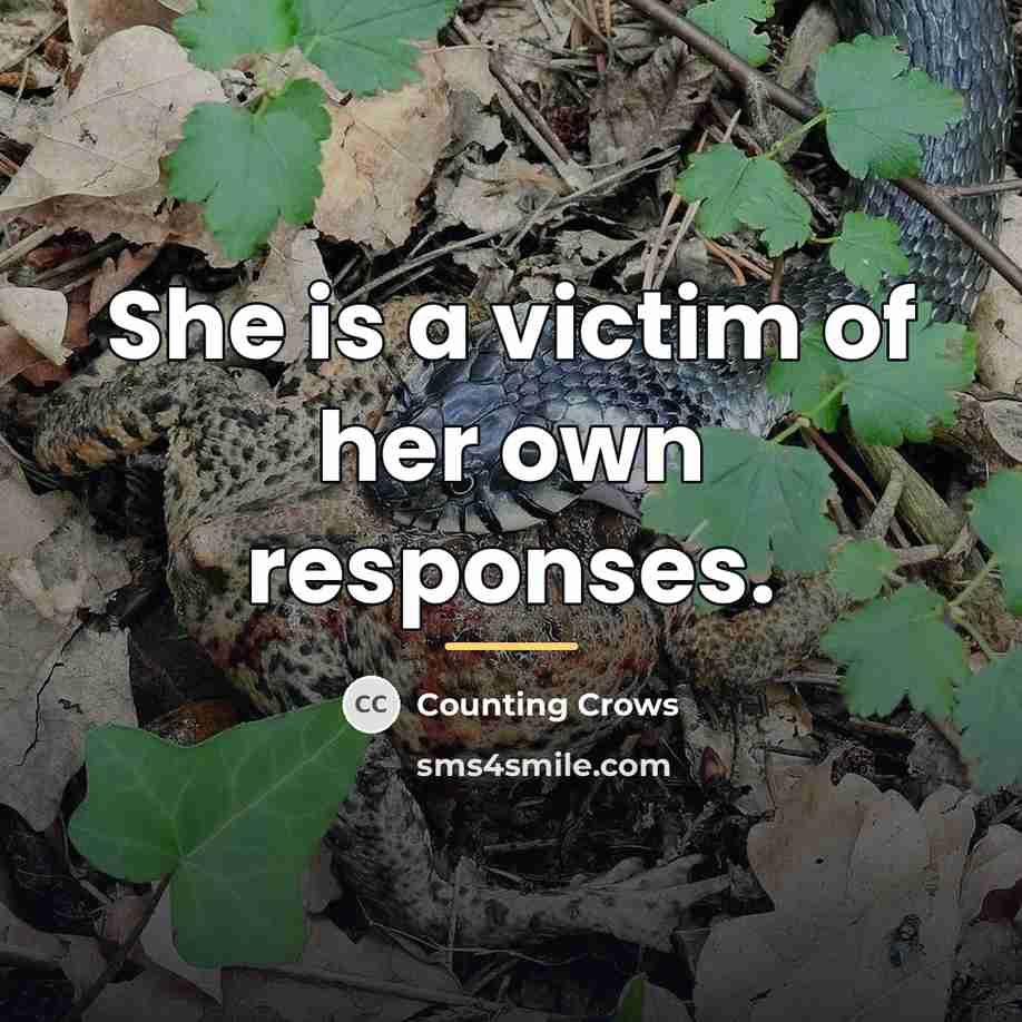 “She is a victim of her own responses.…” quote by Counting Crows
