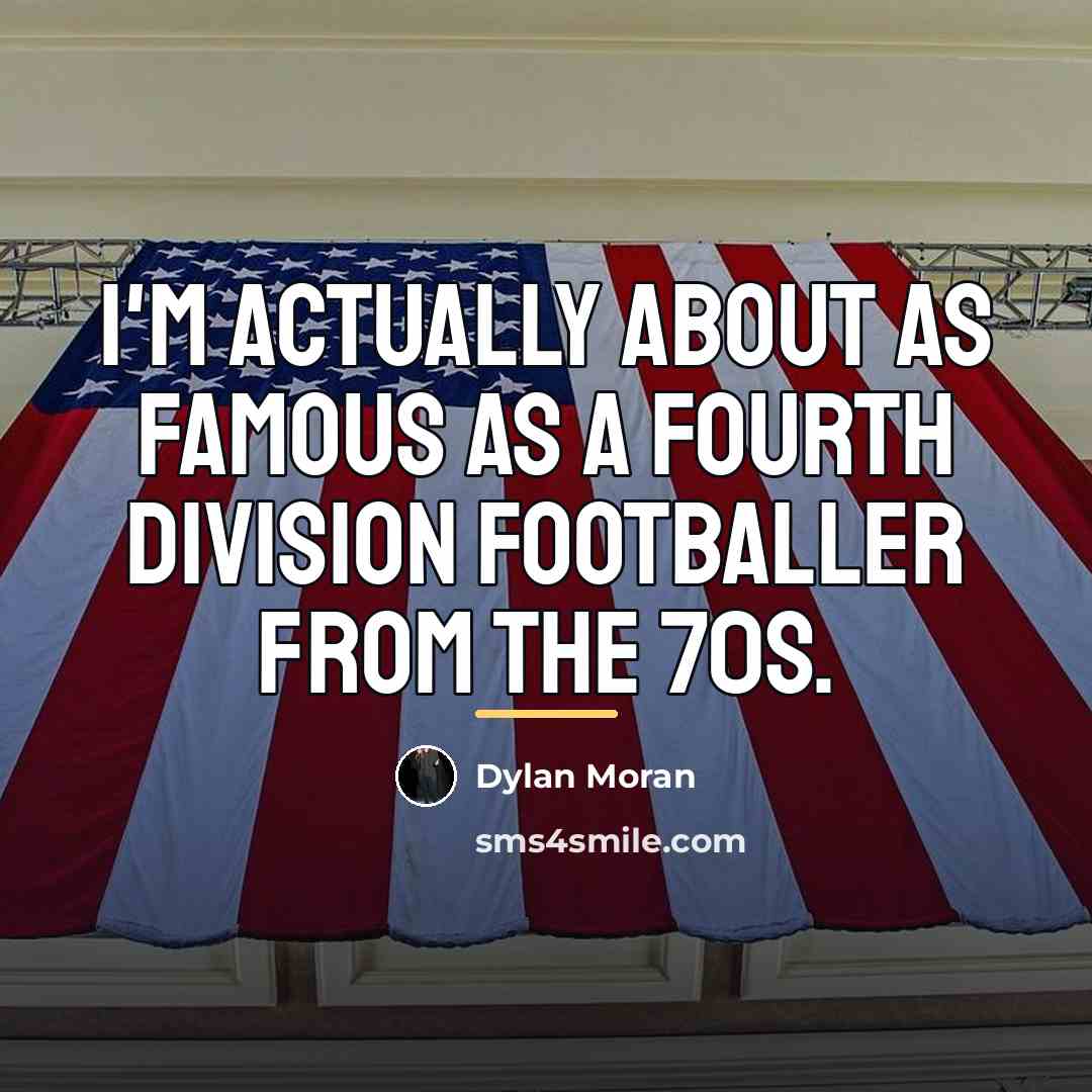 “I'm actually about as famous as a fourth division footballer…” quote by Dylan Moran