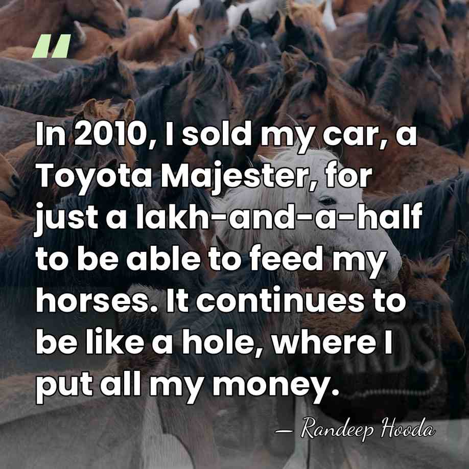 In 2010, I sold my car, a Toyota Majester, for just a&hellip; - Randeep Hooda