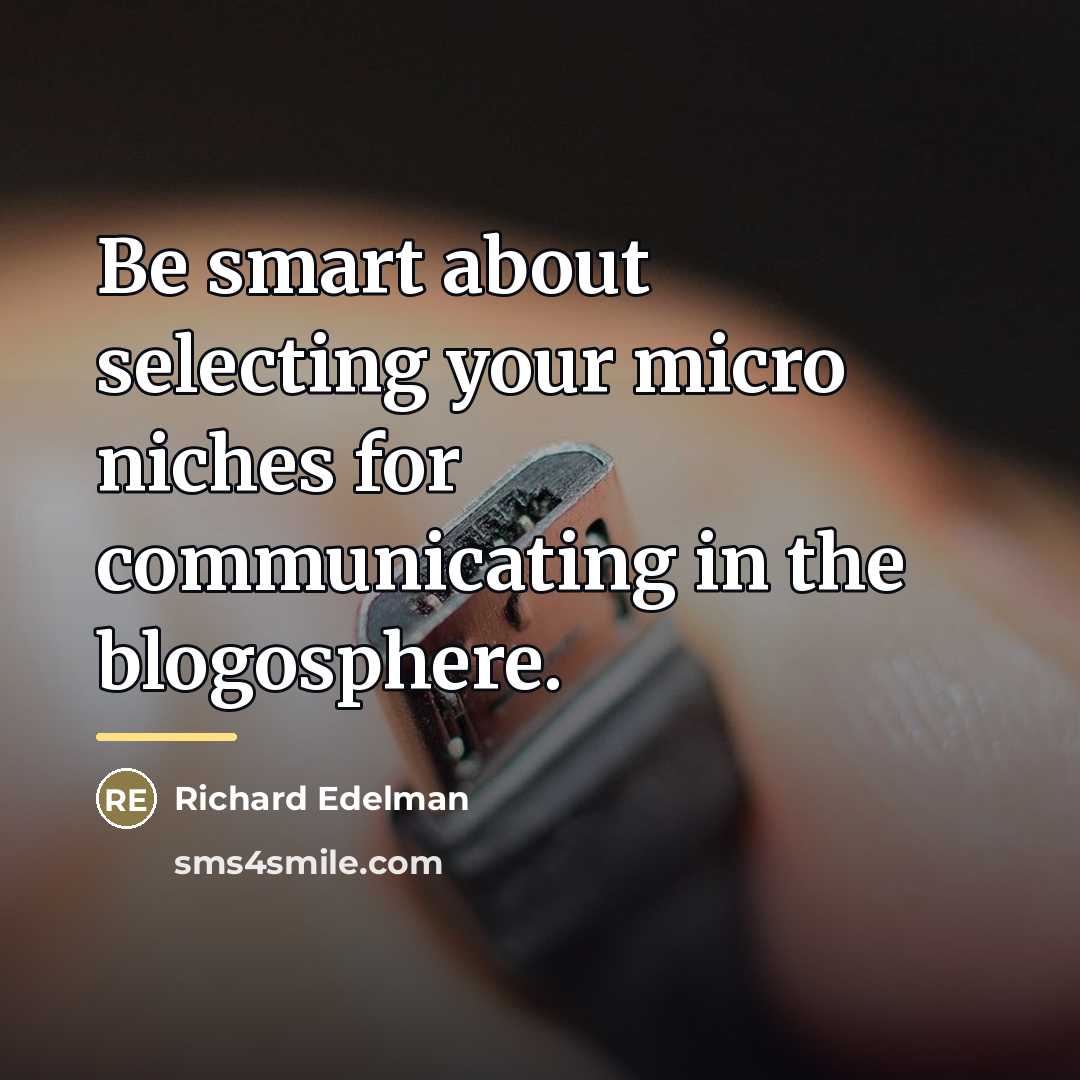 “Be smart about selecting your micro niches for communicating in…” quote by Richard Edelman