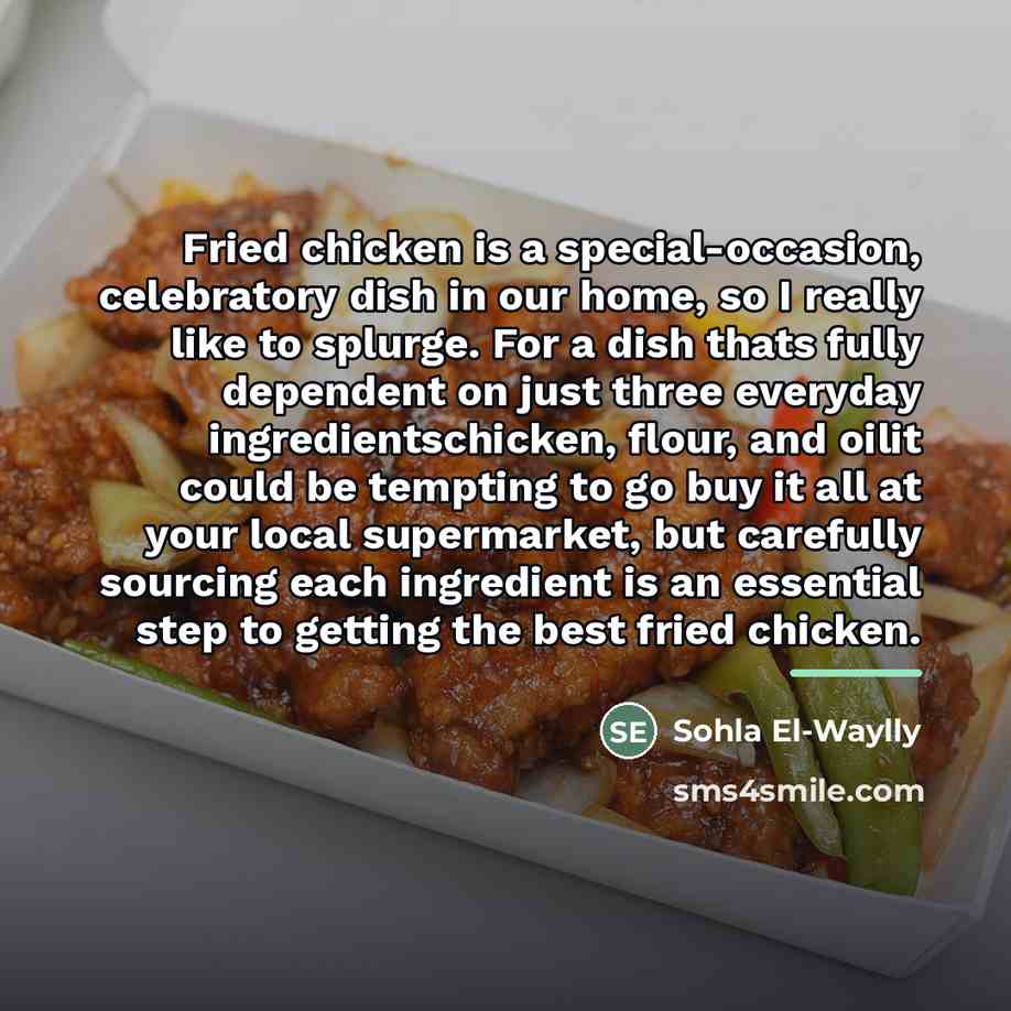 “Fried chicken is a special-occasion, celebratory dish in our home,…” quote by Sohla El-Waylly