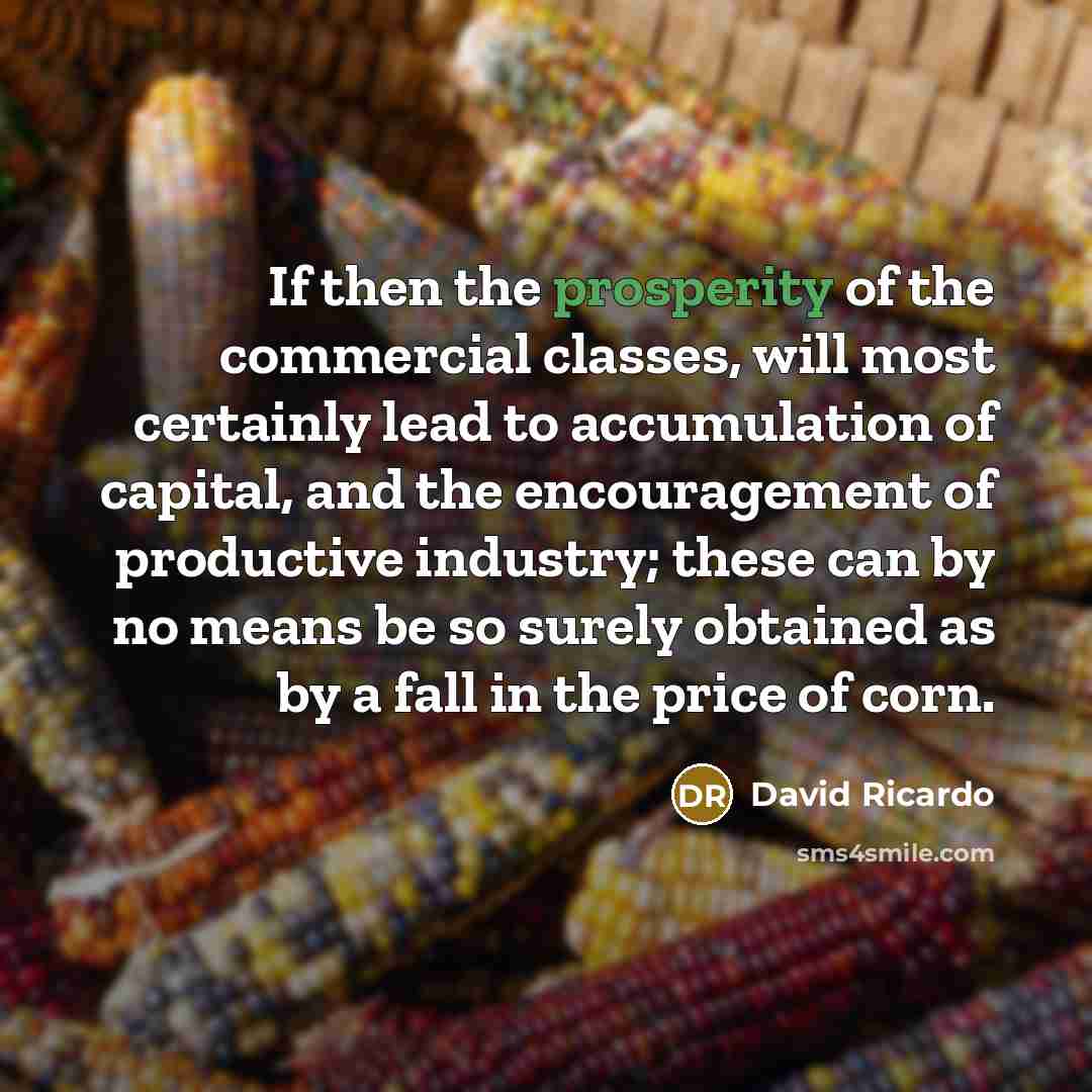 “If then the prosperity of the commercial classes, will most…” quote by David Ricardo