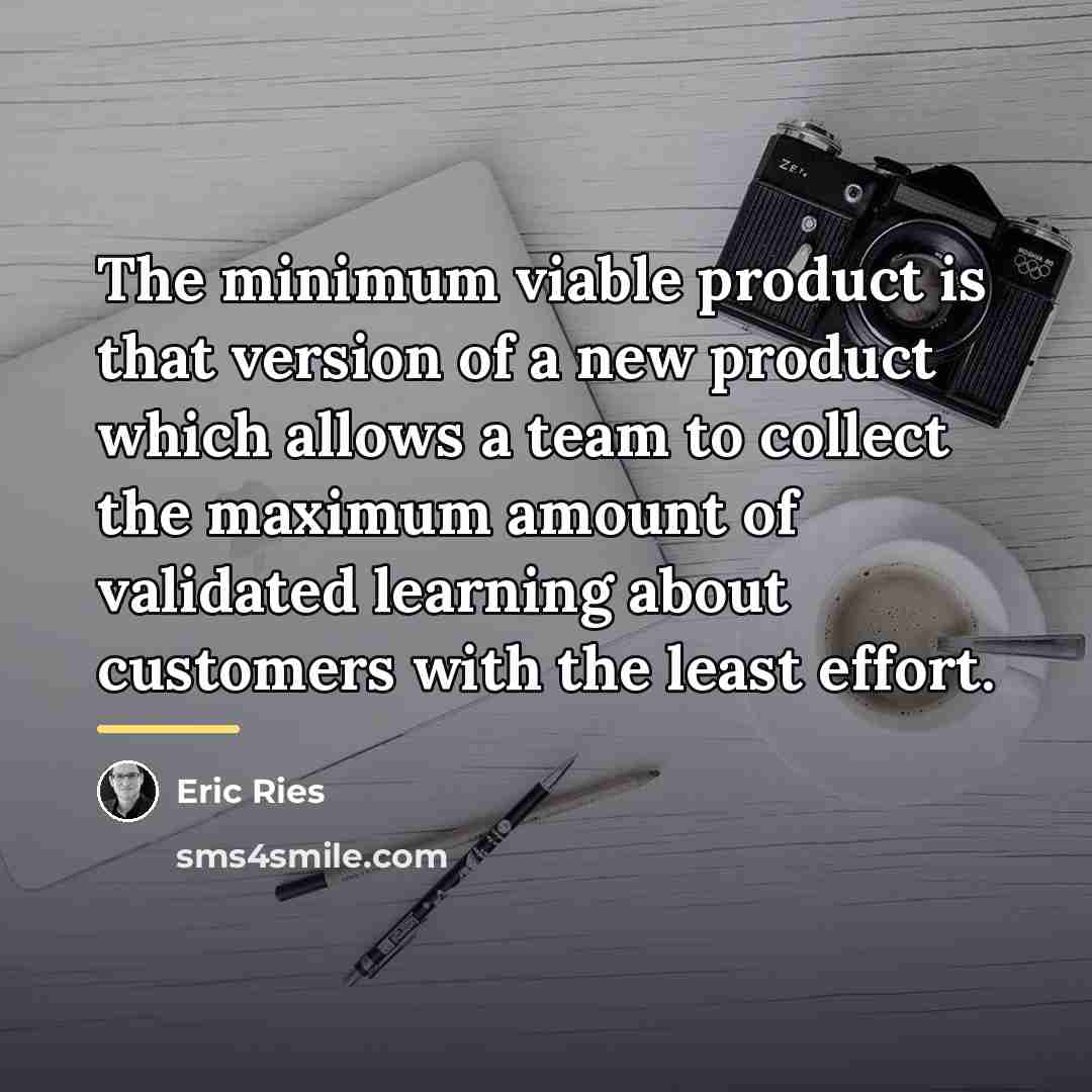 “The minimum viable product is that version of a new…” quote by Eric Ries