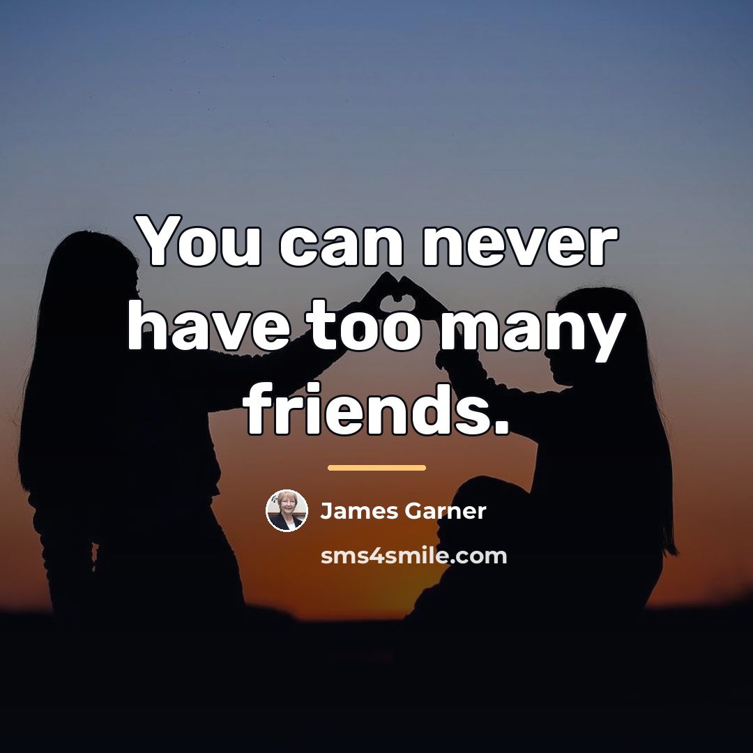 “You can never have too many friends.…” quote by James Garner