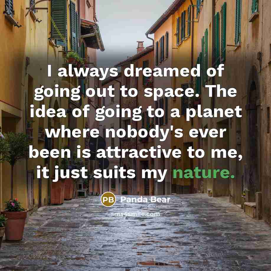 “I always dreamed of going out to space. The idea…” quote by Panda Bear