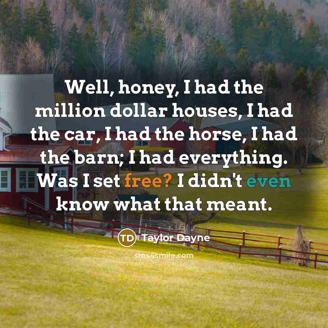 “Well, honey, I had the million dollar houses, I had…” quote by Taylor Dayne