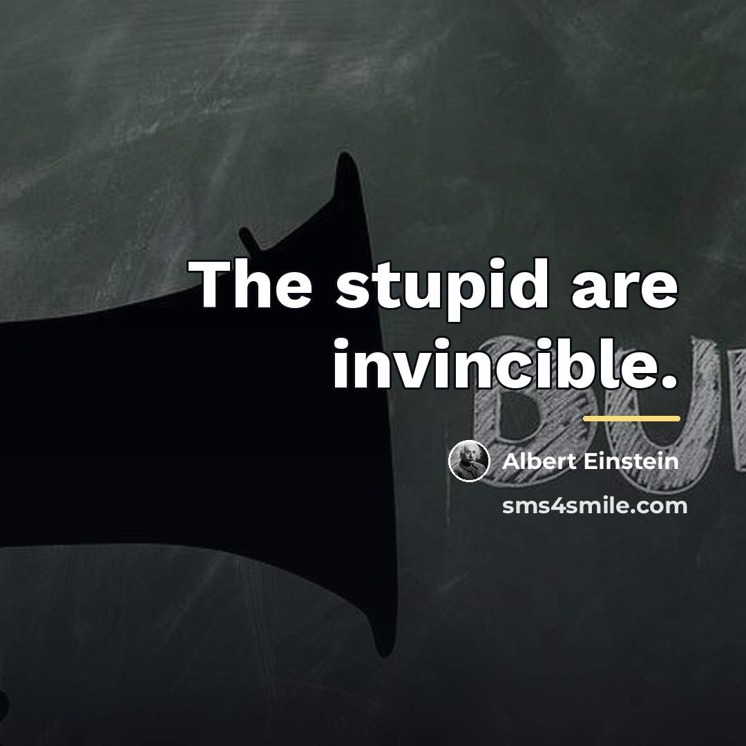 “The stupid are invincible.…” quote by Albert Einstein