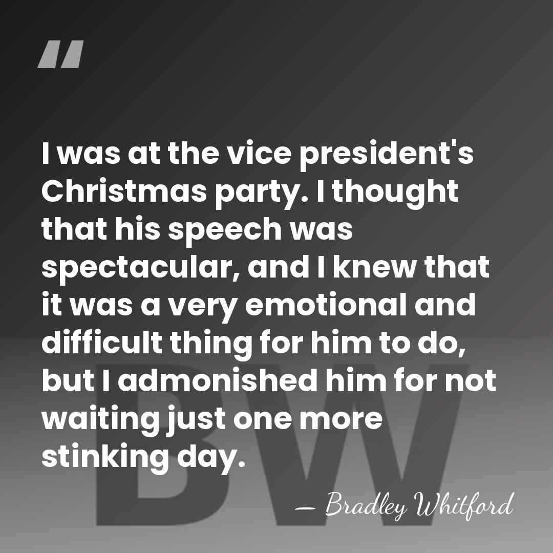 I was at the vice president's Christmas party. I thought that his&hellip; - Bradley Whitford