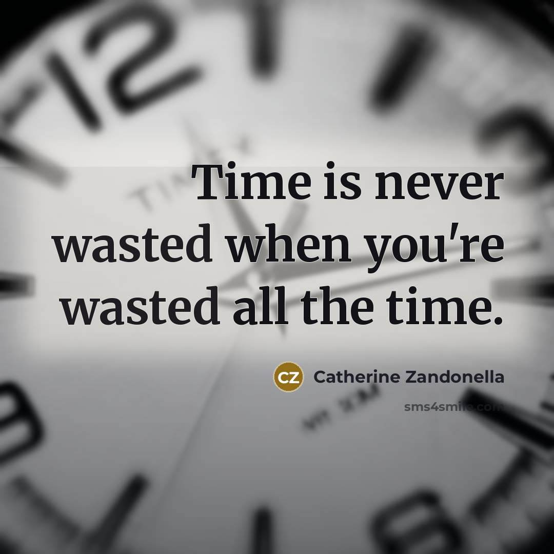 “Time is never wasted when you're wasted all the time.” quote by Catherine Zandonella