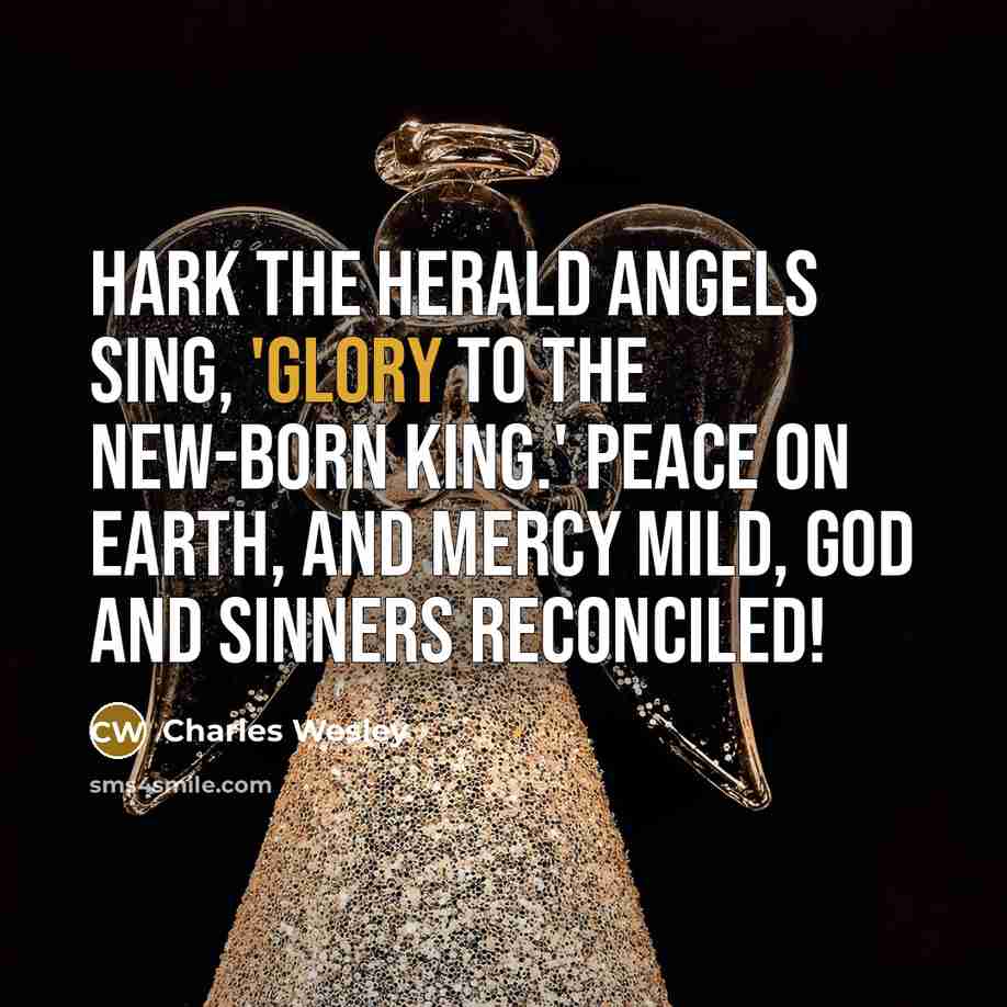 “Hark the herald angels sing, 'Glory to the new-born king.'…” quote by Charles Wesley