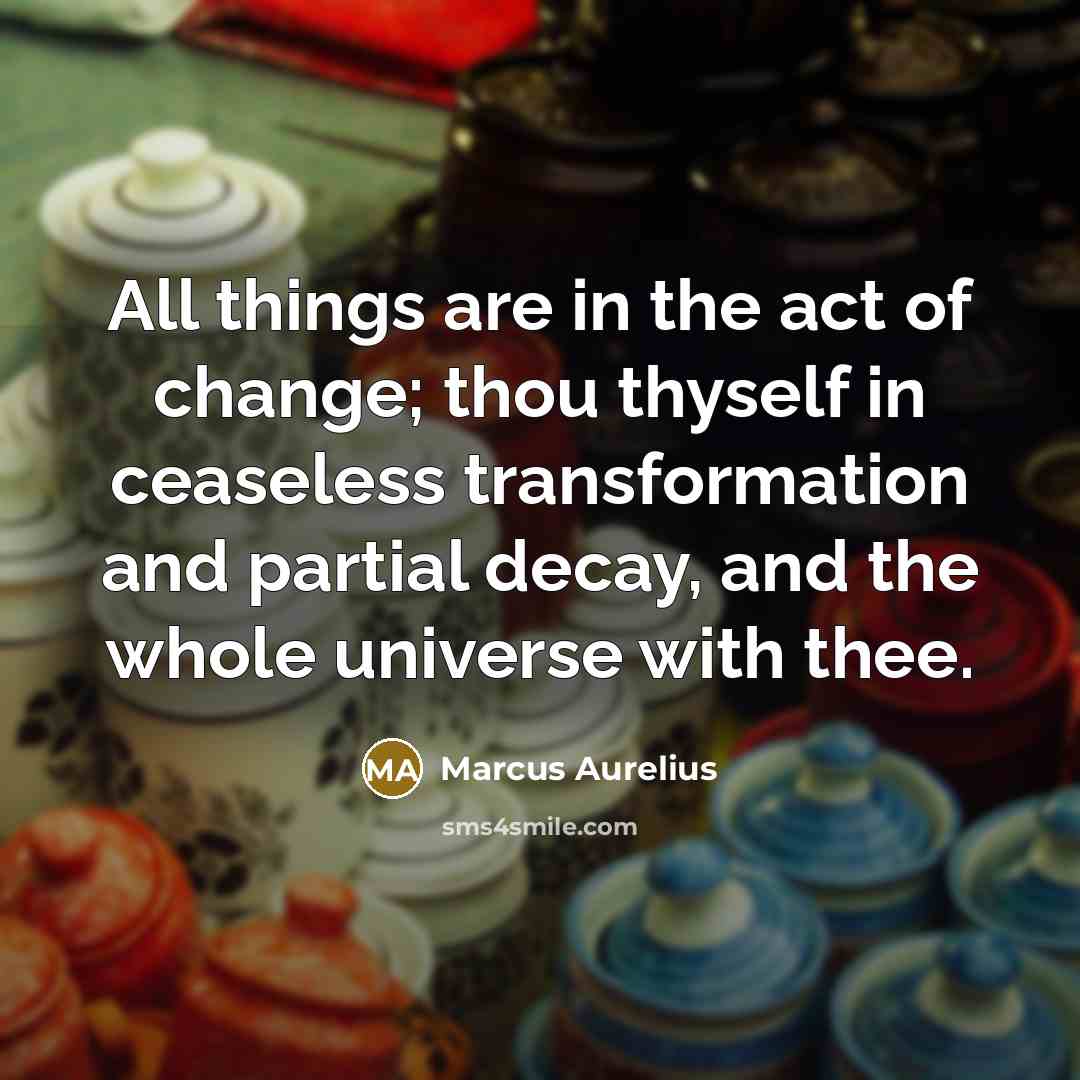 “All things are in the act of change; thou thyself…” quote by Marcus Aurelius