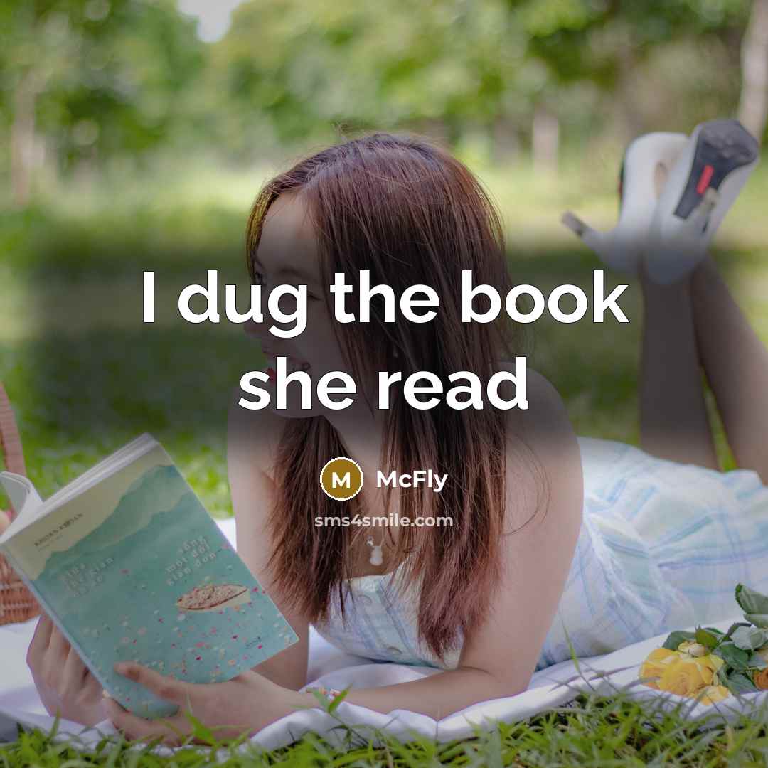 “I dug the book she read…” quote by McFly