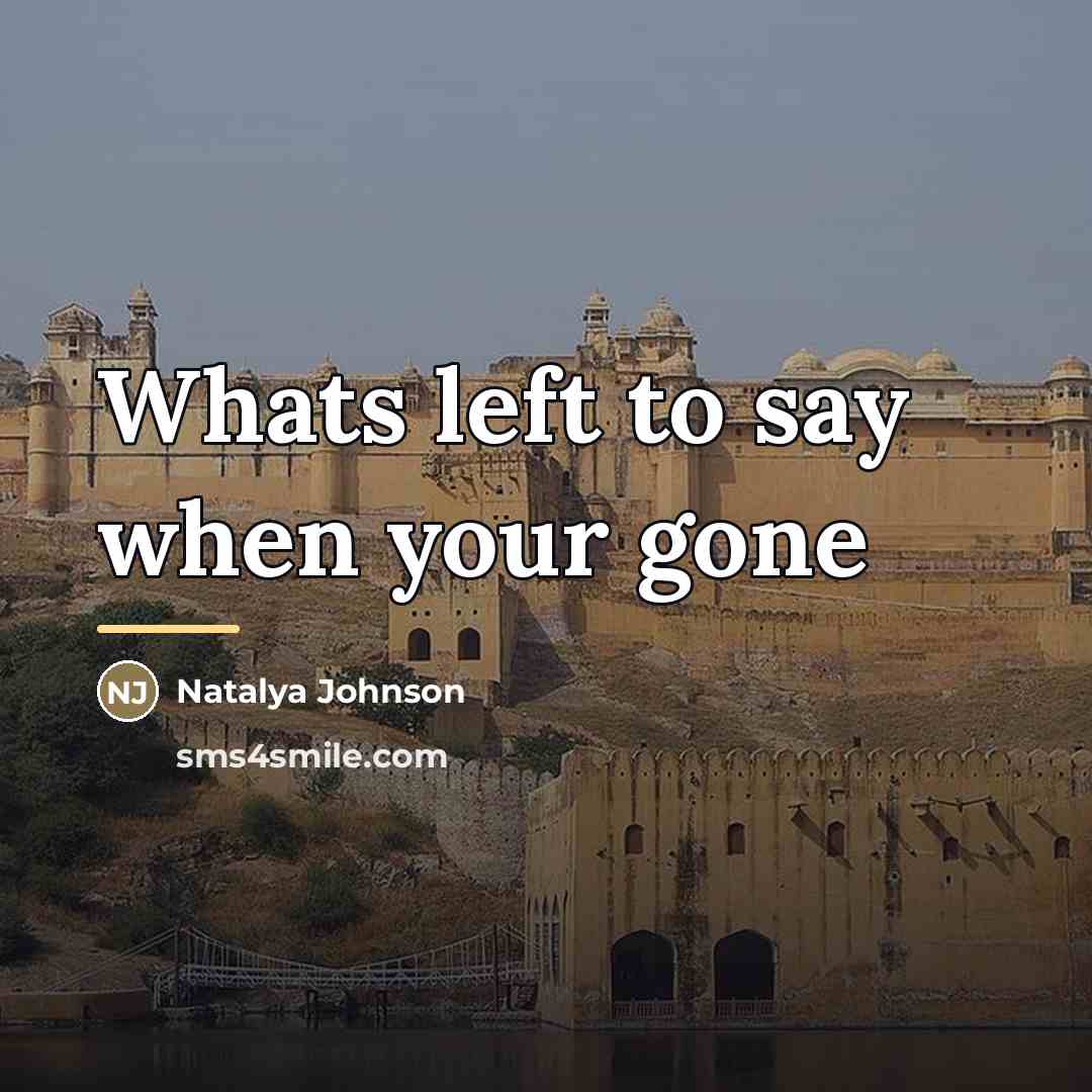 “Whats left to say when your gone…” quote by Natalya Johnson