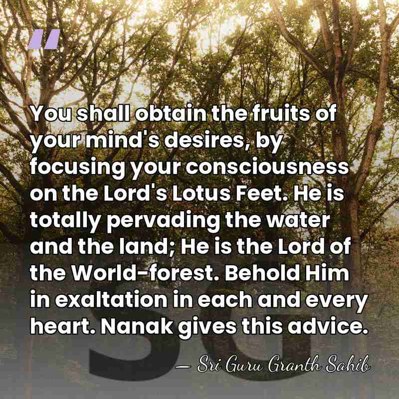 You shall obtain the fruits of your mind's desires, by focusing your&hellip; - Sri Guru Granth Sahib