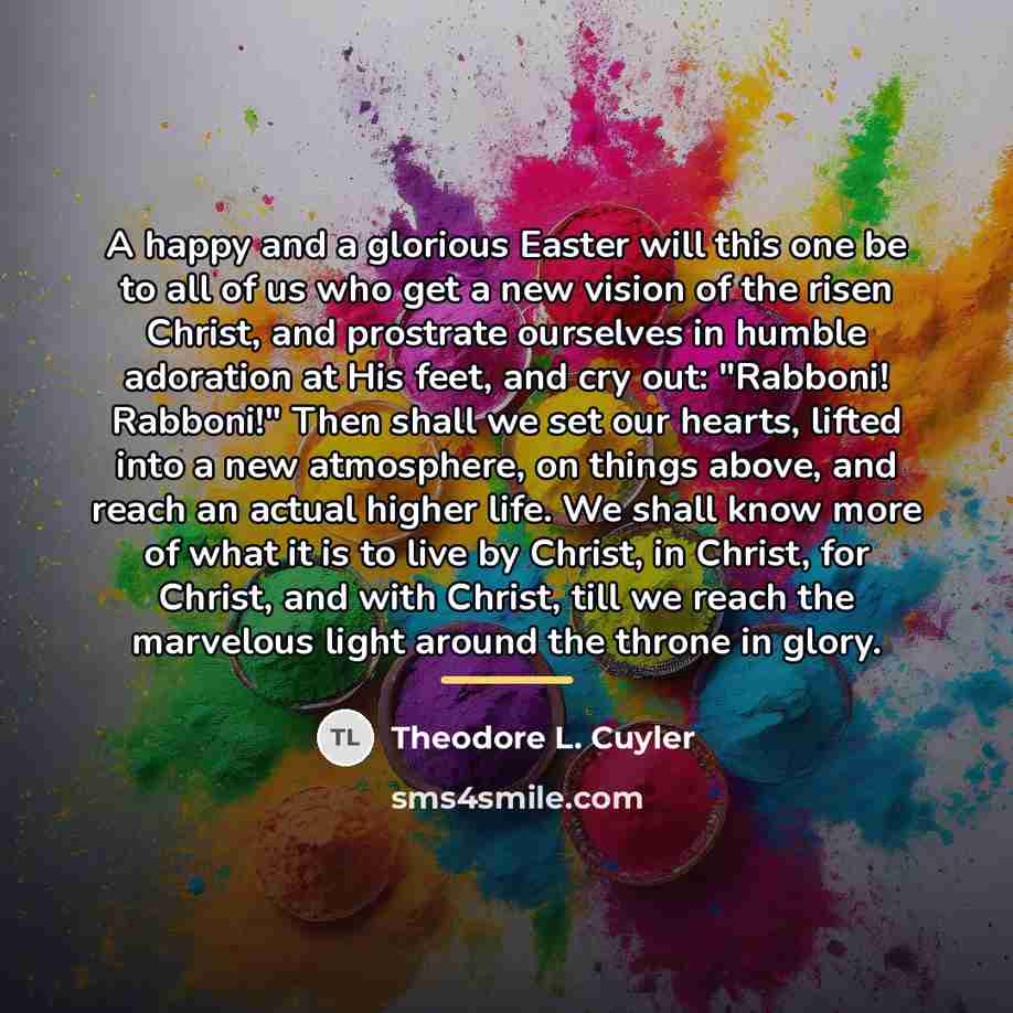 “A happy and a glorious Easter will this one be…” quote by Theodore L. Cuyler