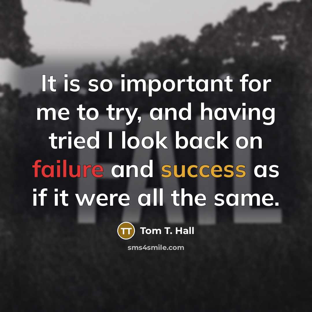 “It is so important for me to try, and having…” quote by Tom T. Hall