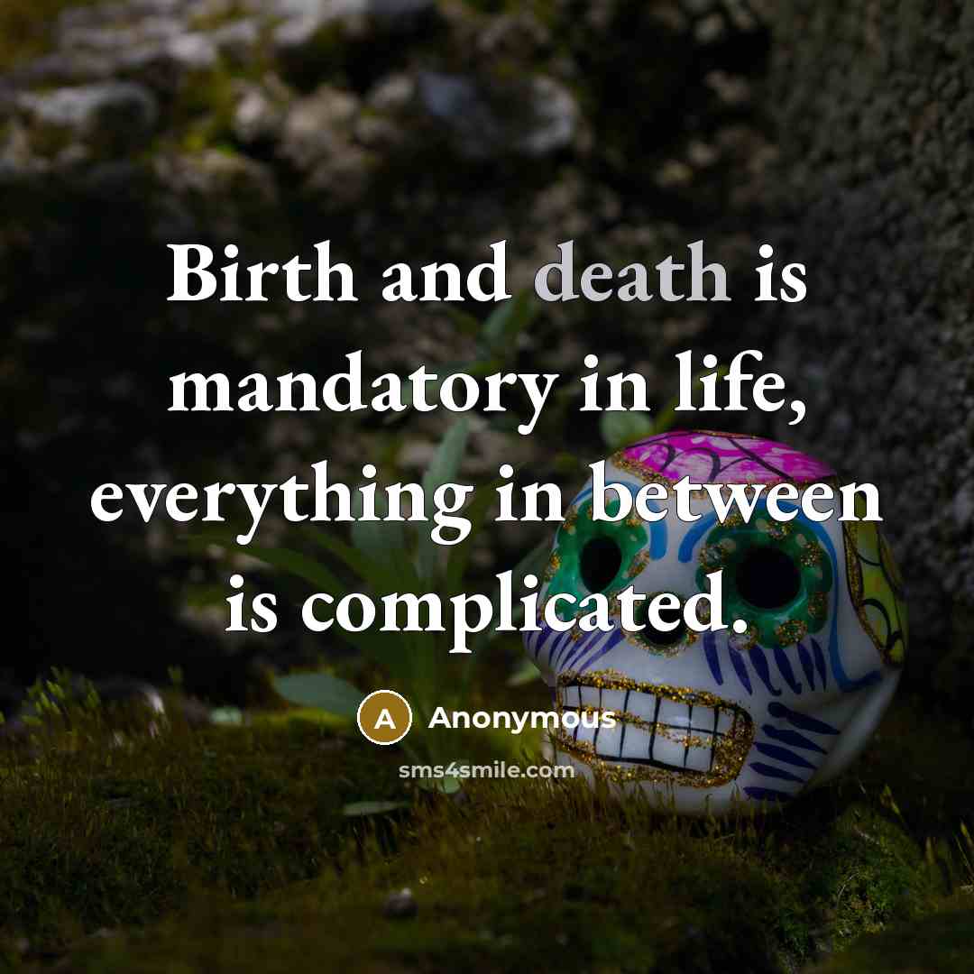 “Birth and death is mandatory in life, everything in between…” quote by Anonymous