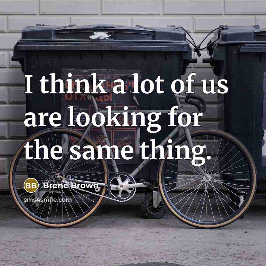 “I think a lot of us are looking for the…” quote by Brené Brown