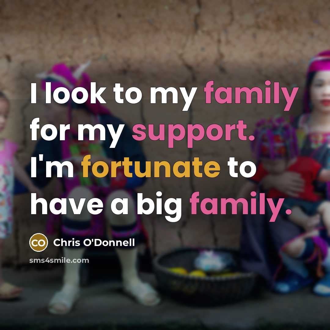 “I look to my family for my support. I'm fortunate…” quote by Chris O'Donnell