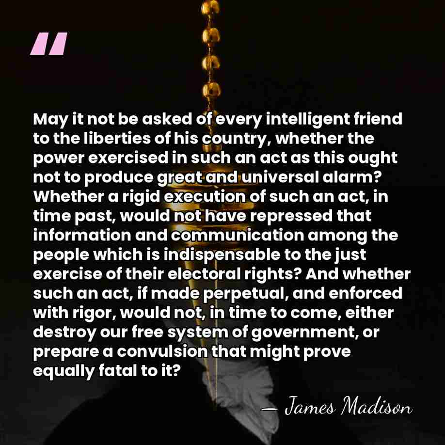 May it not be asked of every intelligent friend to the liberties&hellip; - James Madison