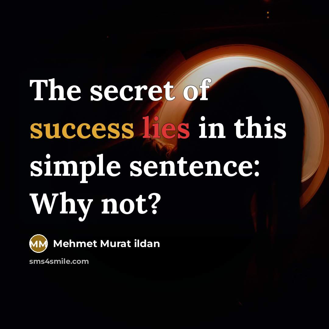 “The secret of success lies in this simple sentence: Why…” quote by Mehmet Murat Ildan
