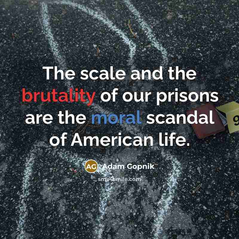 “The scale and the brutality of our prisons are the…” quote by Adam Gopnik