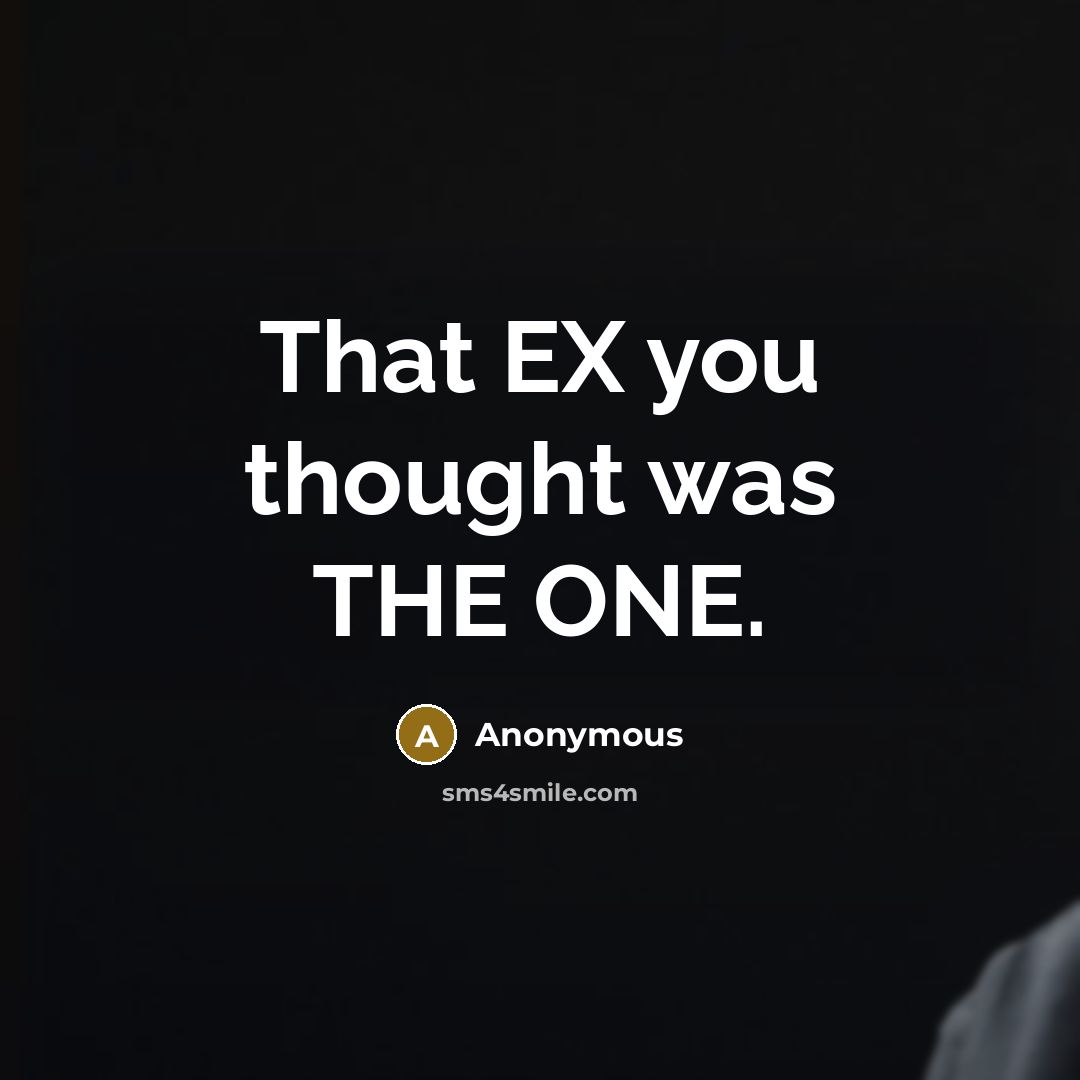 “That EX you thought was THE ONE.…” quote by Anonymous