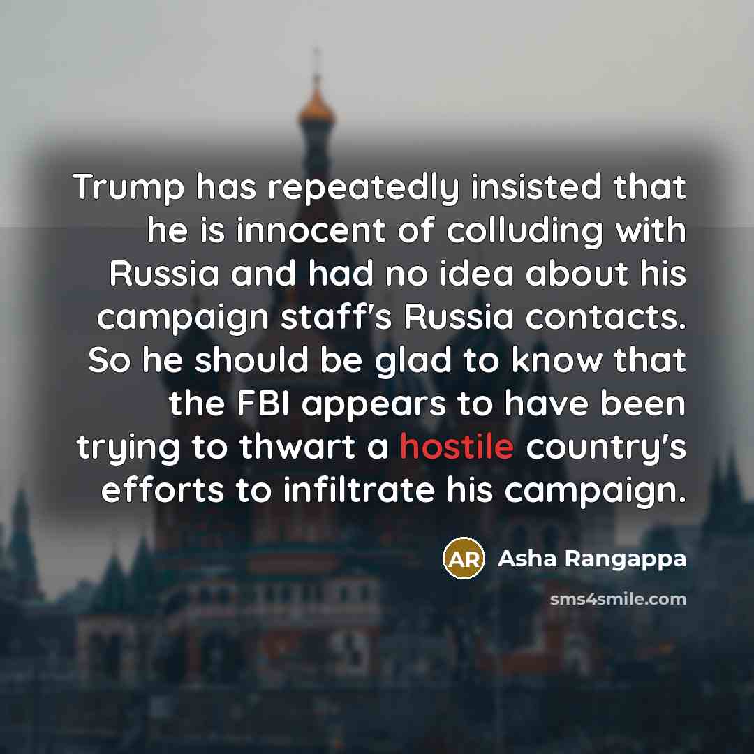 “Trump has repeatedly insisted that he is innocent of colluding…” quote by Asha Rangappa