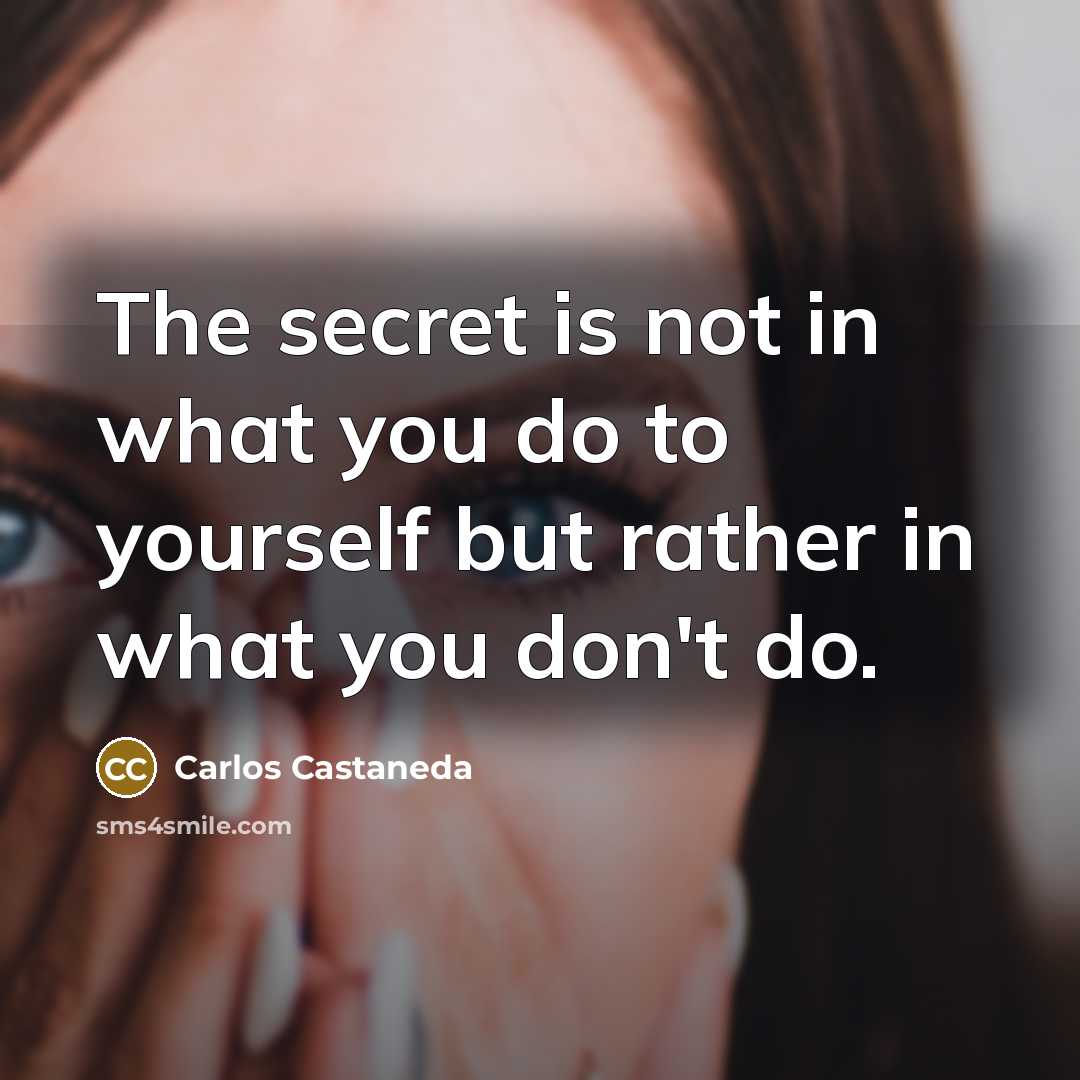 “The secret is not in what you do to yourself…” quote by Carlos Castaneda