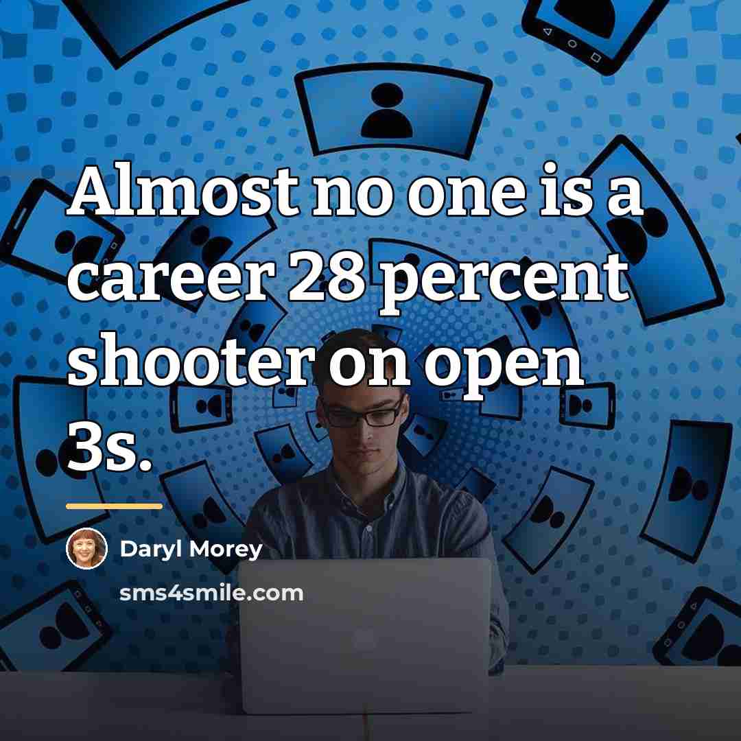 “Almost no one is a career 28 percent shooter on…” quote by Daryl Morey