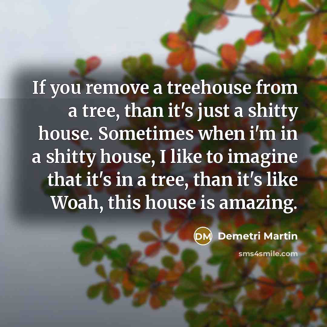 “If you remove a treehouse from a tree, than it's…” quote by Demetri Martin