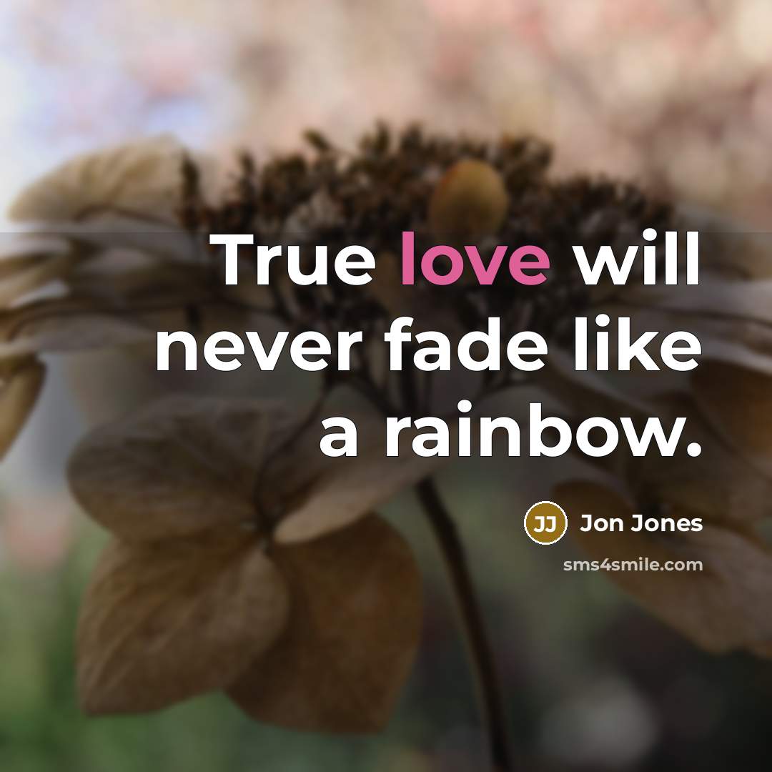 “True love will never fade like a rainbow.…” quote by Jon Jones