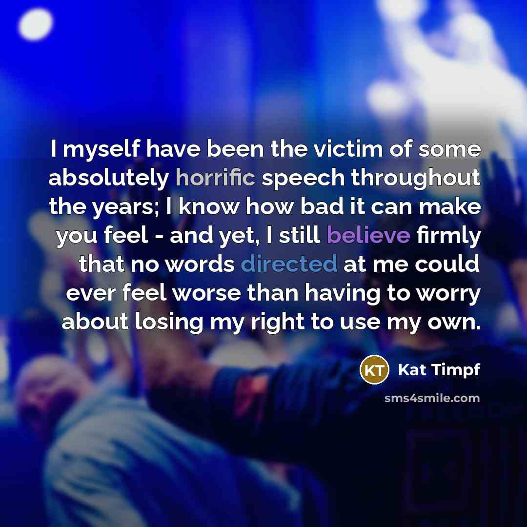 “I myself have been the victim of some absolutely horrific…” quote by Kat Timpf