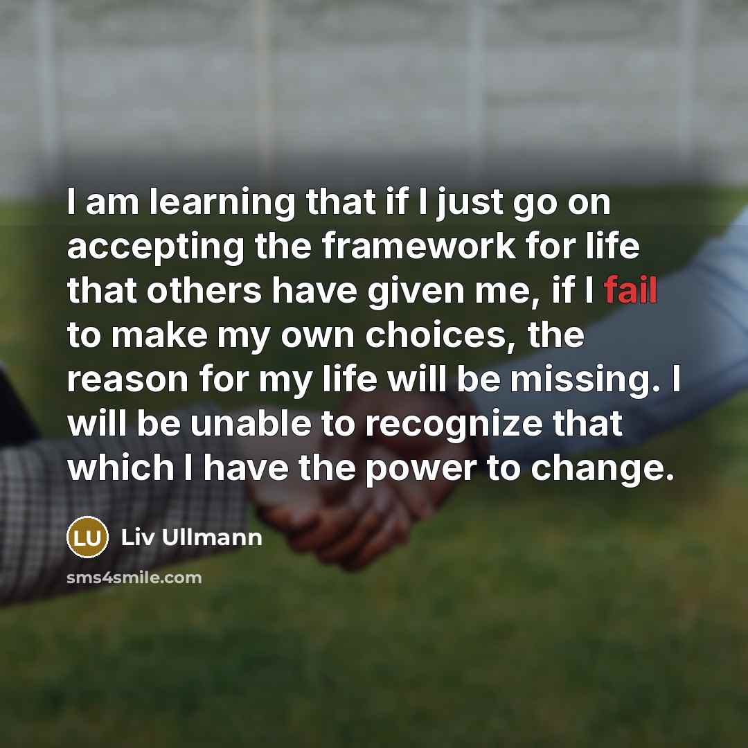 “I am learning that if I just go on accepting…” quote by Liv Ullmann