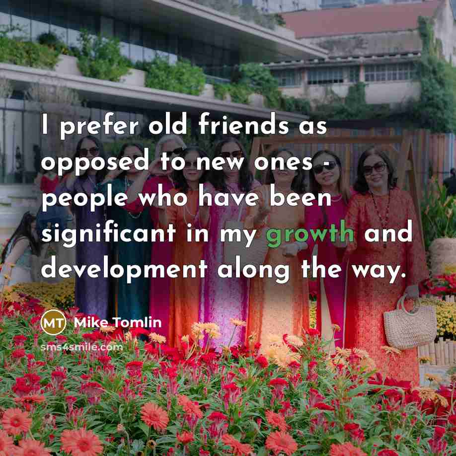 “I prefer old friends as opposed to new ones -…” quote by Mike Tomlin