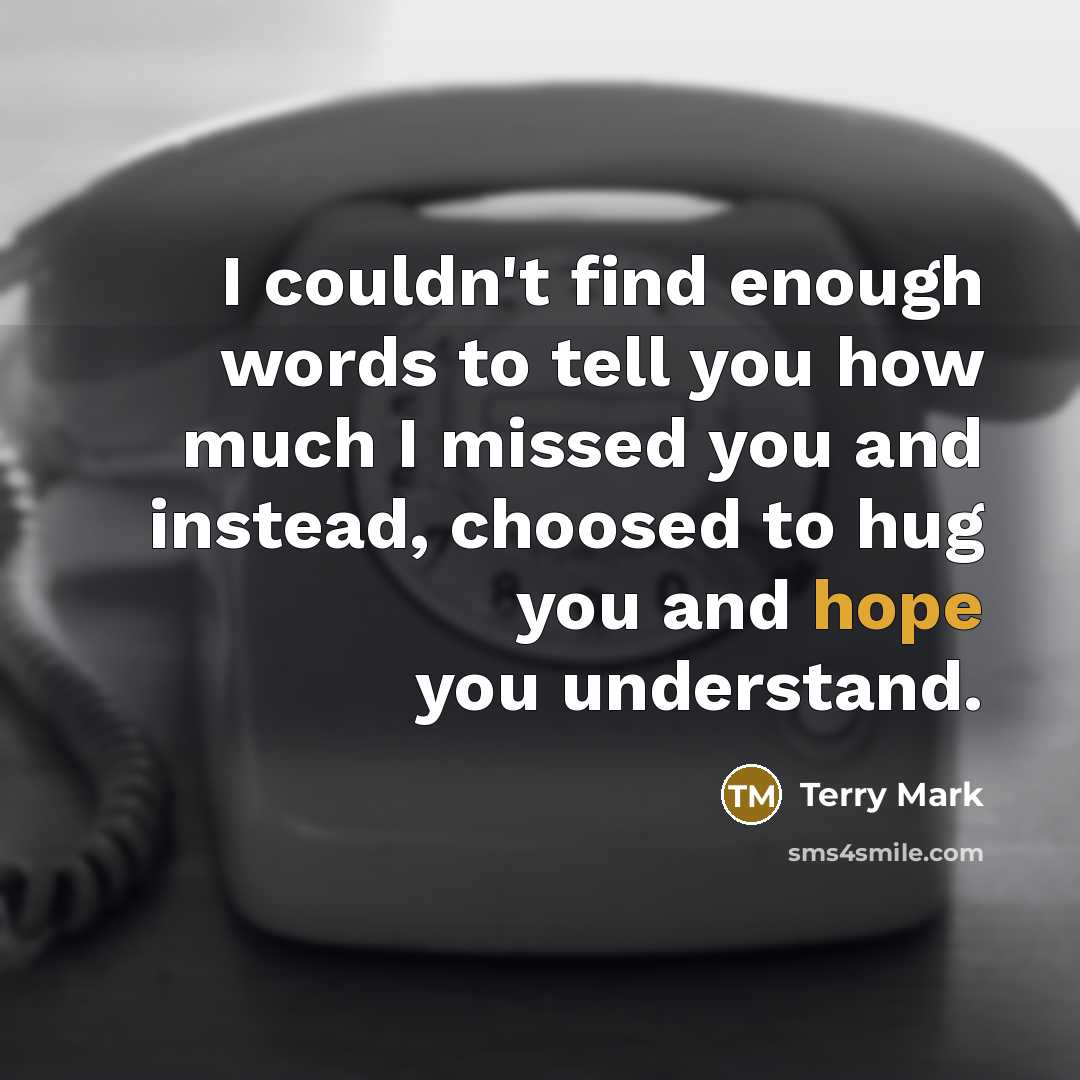“I couldn't find enough words to tell you how much…” quote by Terry Mark