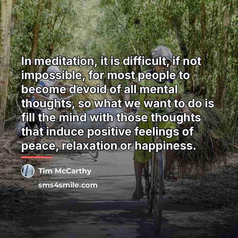 “In meditation, it is difficult, if not impossible, for most…” quote by Tim McCarthy