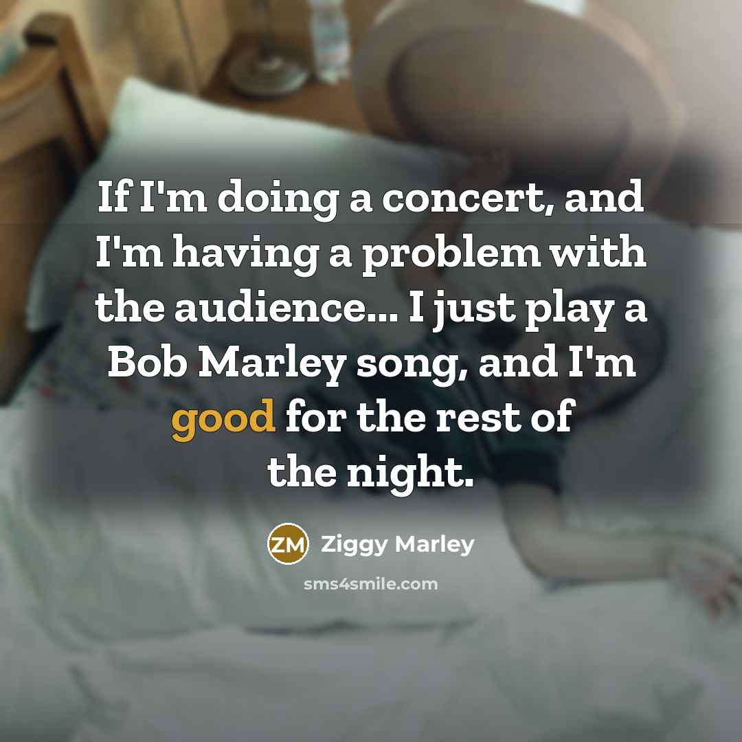 “If I'm doing a concert, and I'm having a problem…” quote by Ziggy Marley