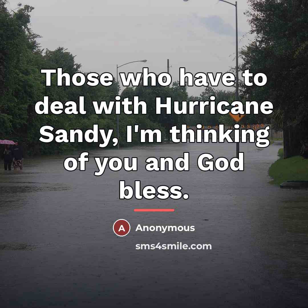 “Those who have to deal with Hurricane Sandy, I'm thinking…” quote by Anonymous