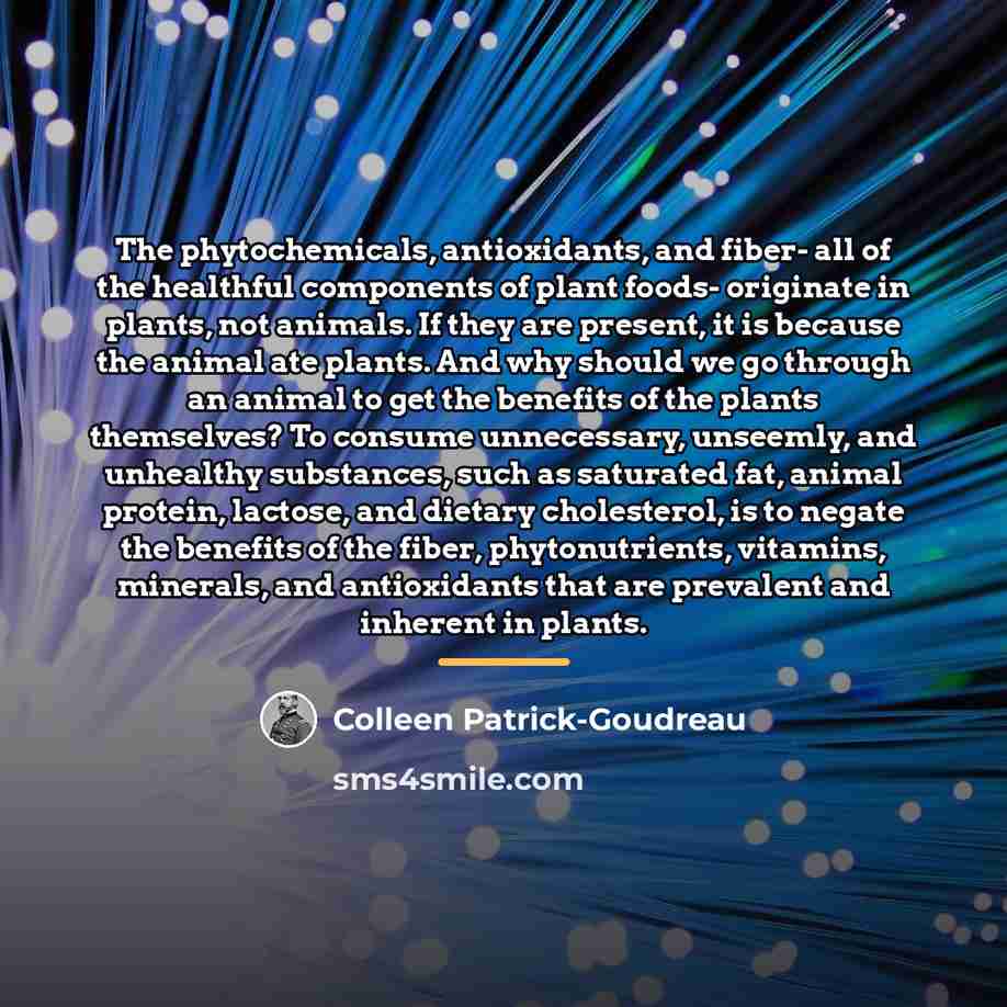 “The phytochemicals, antioxidants, and fiber- all of the healthful components…” quote by Colleen Patrick-Goudreau