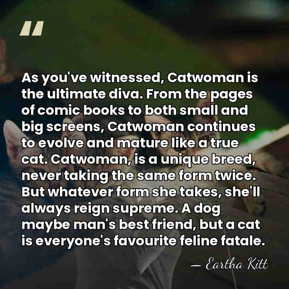 As you've witnessed, Catwoman is the ultimate diva. From the pages of&hellip; - Eartha Kitt