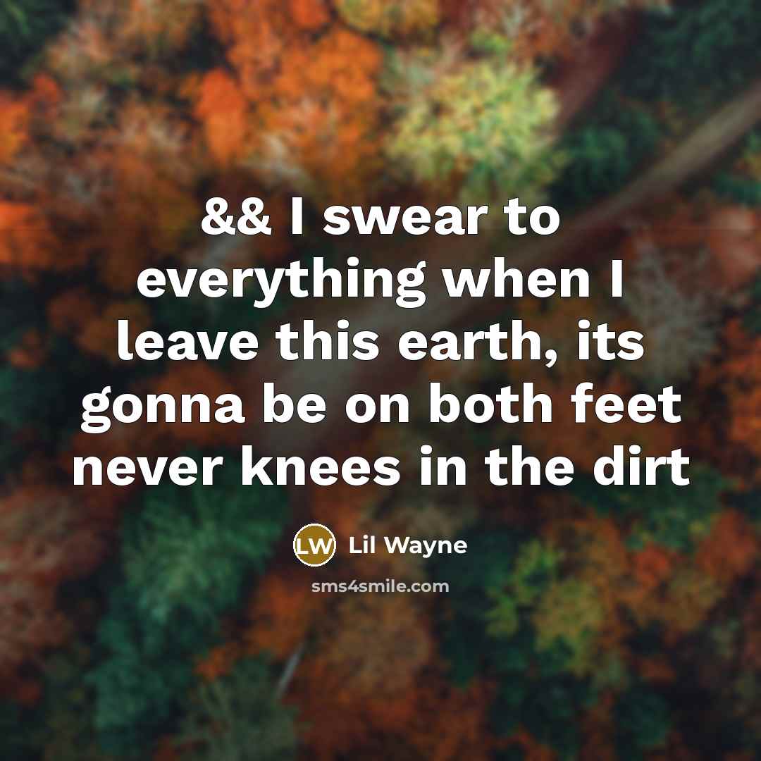“&& I swear to everything when I leave this earth,…” quote by Lil Wayne