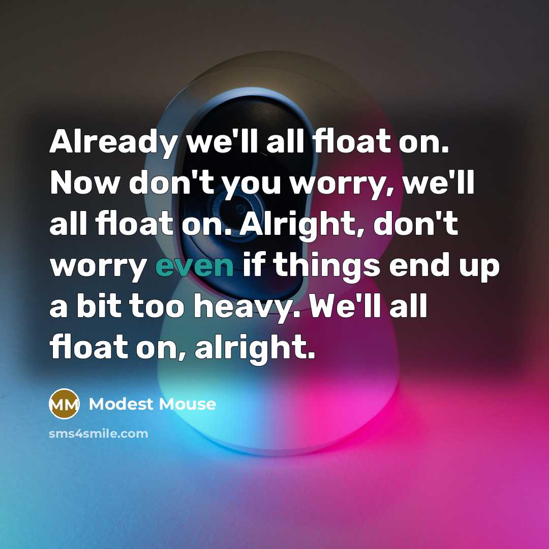 “Already we'll all float on. Now don't you worry, we'll…” quote by Modest Mouse