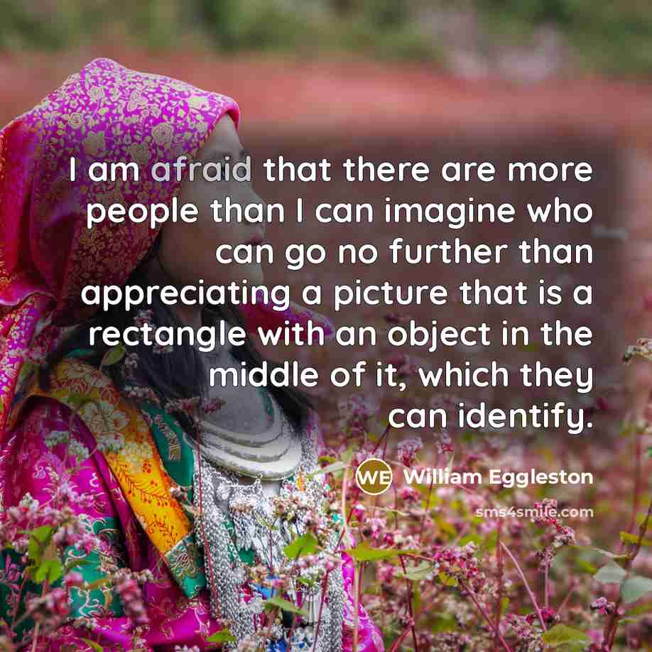 “I am afraid that there are more people than I…” quote by William Eggleston