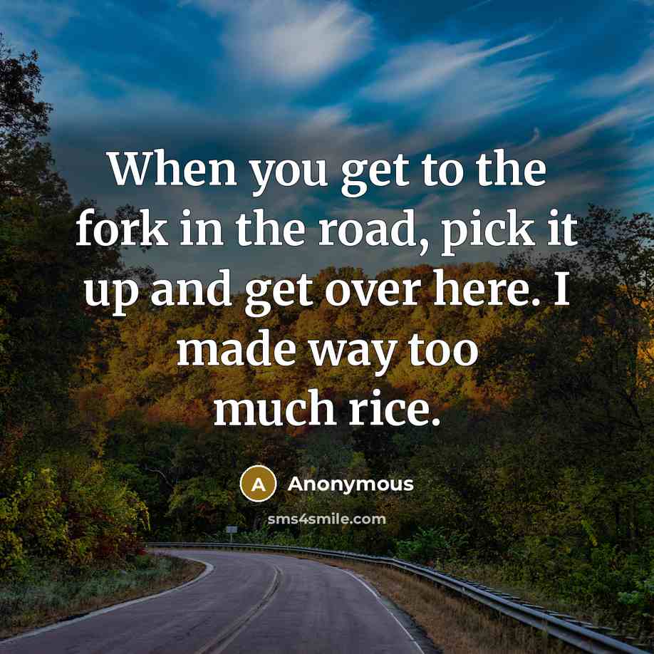 “When you get to the fork in the road, pick…” quote by Anonymous