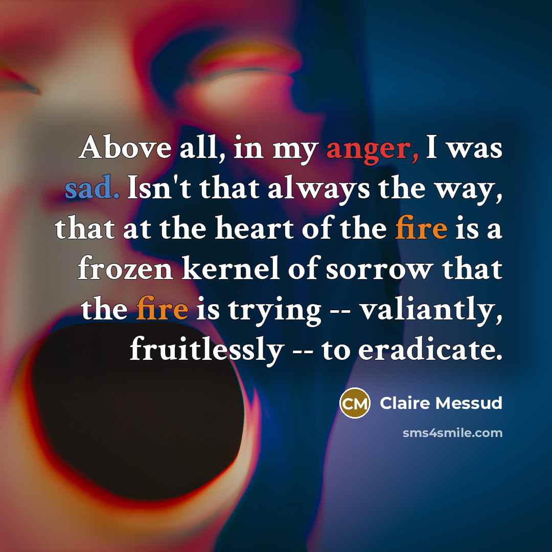 “Above all, in my anger, I was sad. Isn't that…” quote by Claire Messud