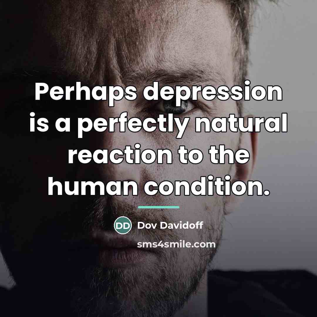 “Perhaps depression is a perfectly natural reaction to the human…” quote by Dov Davidoff