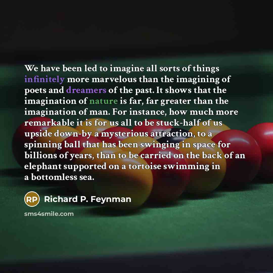 “We have been led to imagine all sorts of things…” quote by Richard P. Feynman