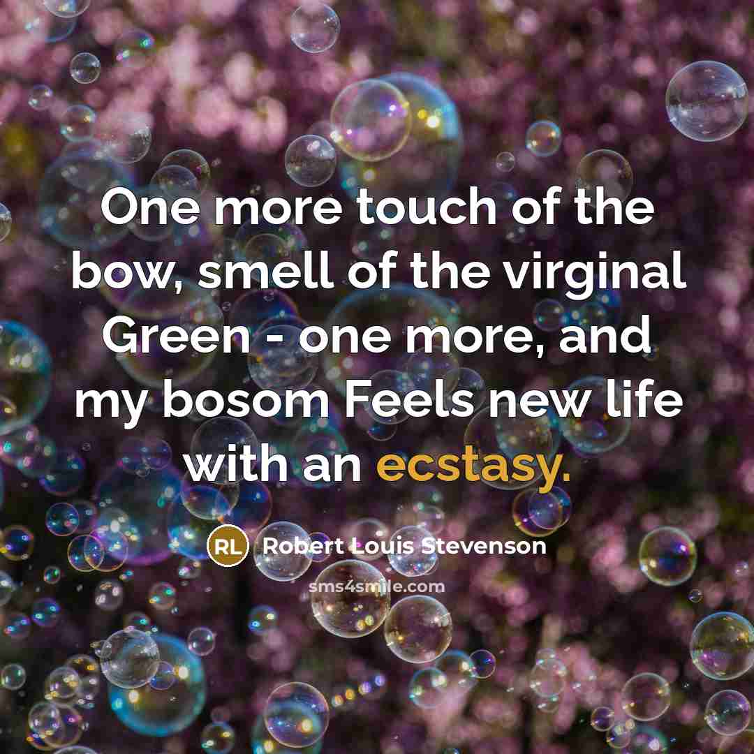 “One more touch of the bow, smell of the virginal…” quote by Robert Louis Stevenson